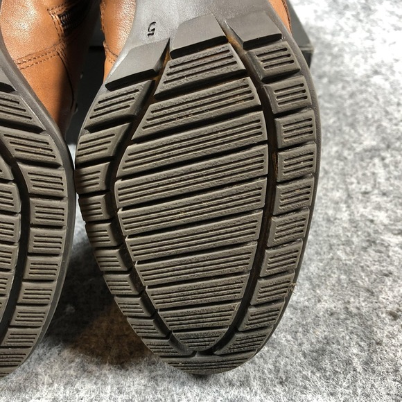 Gabor Boots Womens Size 7 Brown Ankle Booties Leather Side Zip Block Heel Straps - Picture 14 of 16